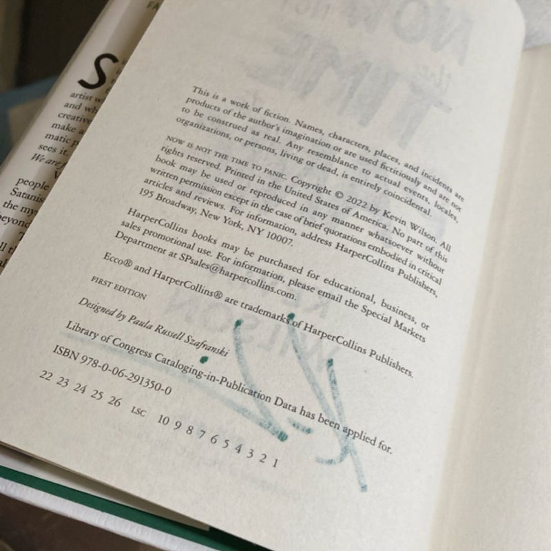 Now Is Not the Time to Panic (Signed 1st Ed.)