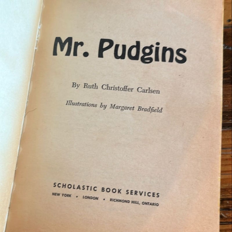 Mr. Pudgins Ruth Christoffer Carlsen Vintage 1968 Scholastic Paperback TX 646