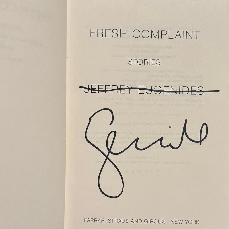 Fresh Complaint - Signed by Author on Title Page - First Edition, First Printing