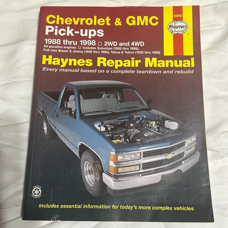 Haynes Chevrolet GMC Pick ups 1988 - 1998 Truck Repair 