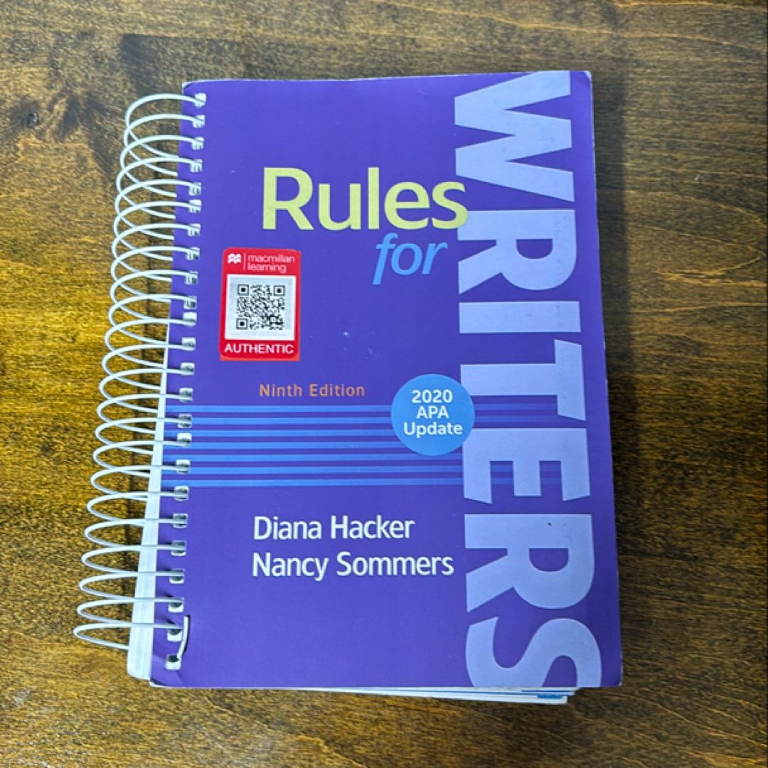 Rules for Writers with Writing about Literature, 2020 APA Update