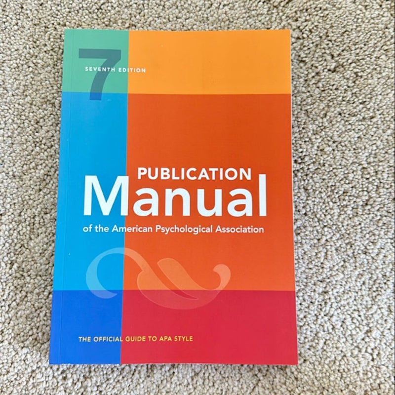 Publication Manual of the American Psychological Association