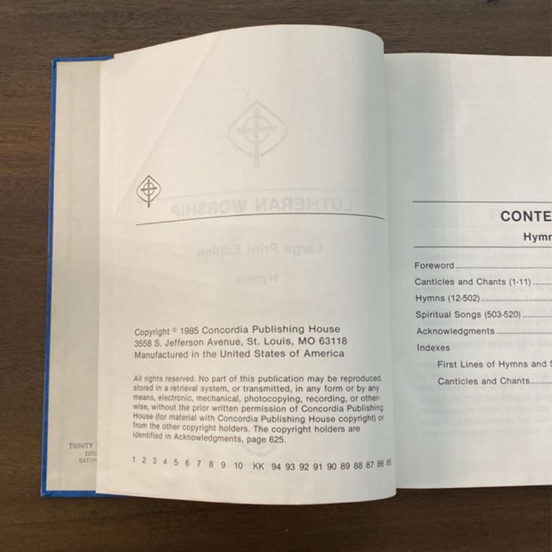 Lutheran Worship Large Print Edition Hymns (1985)
