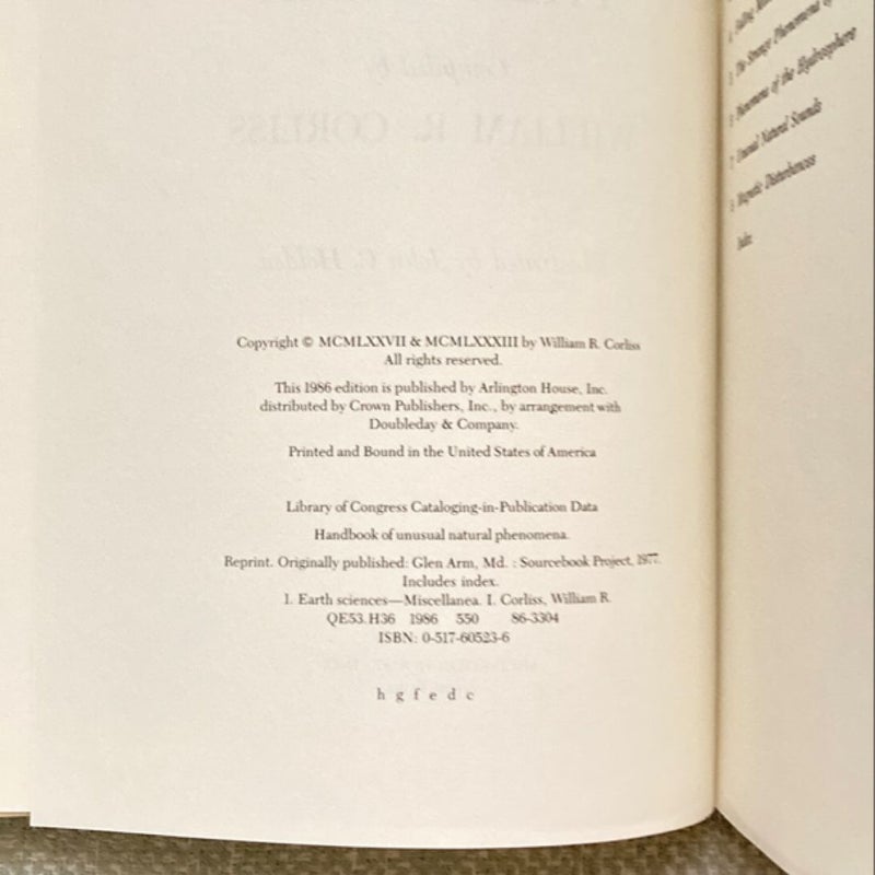 Handbook of Unusual and Natural Phenomena