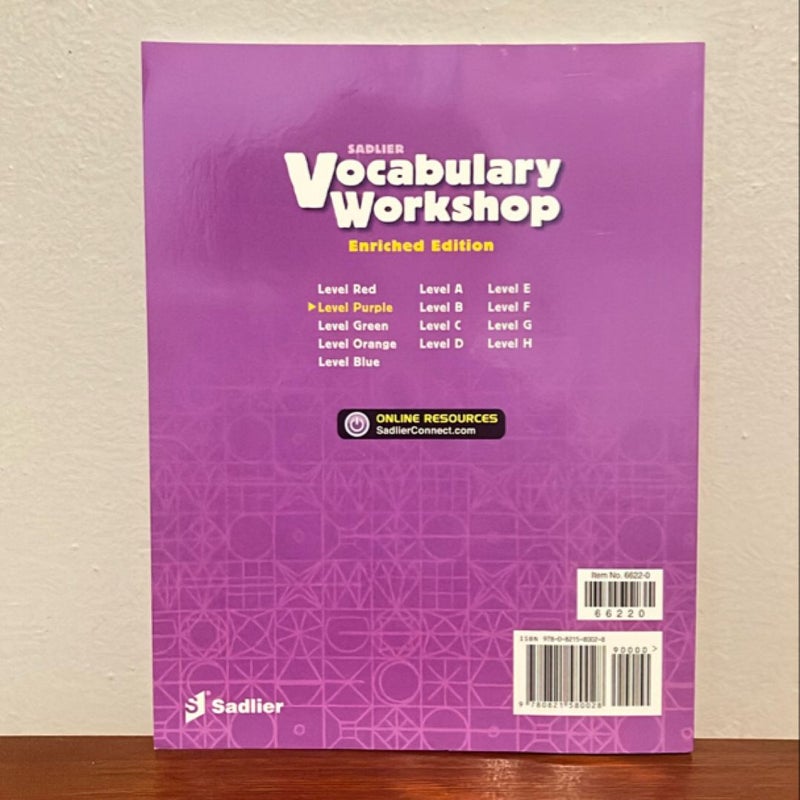 Vocabulary Workshop ©2011 Level Purple (Grade 2) Student Edition Workbook 