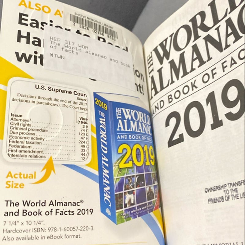 The World Almanac and Book of Facts 2019