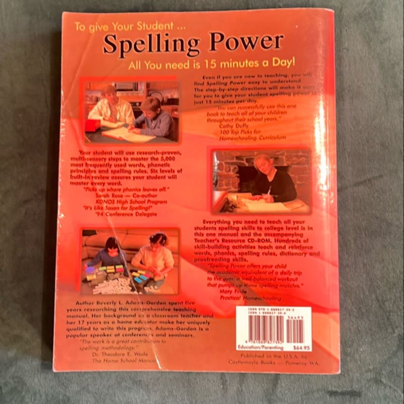 Spelling Power with Cd and Dvd (Teacher's)