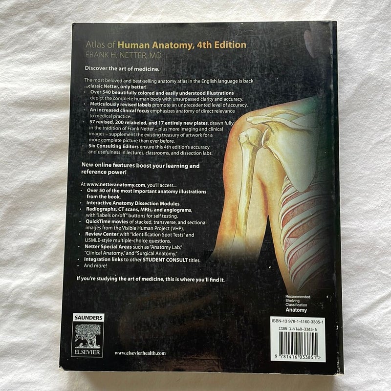 Atlas of Human Anatomy by Frank H. Netter, Paperback Atlas of Human Anatomy by Frank H. Netter, Paperback