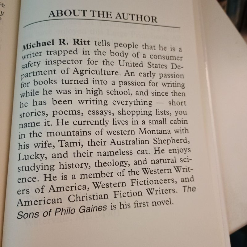 The Sons of Philo Gaines by Michael R. Ritt