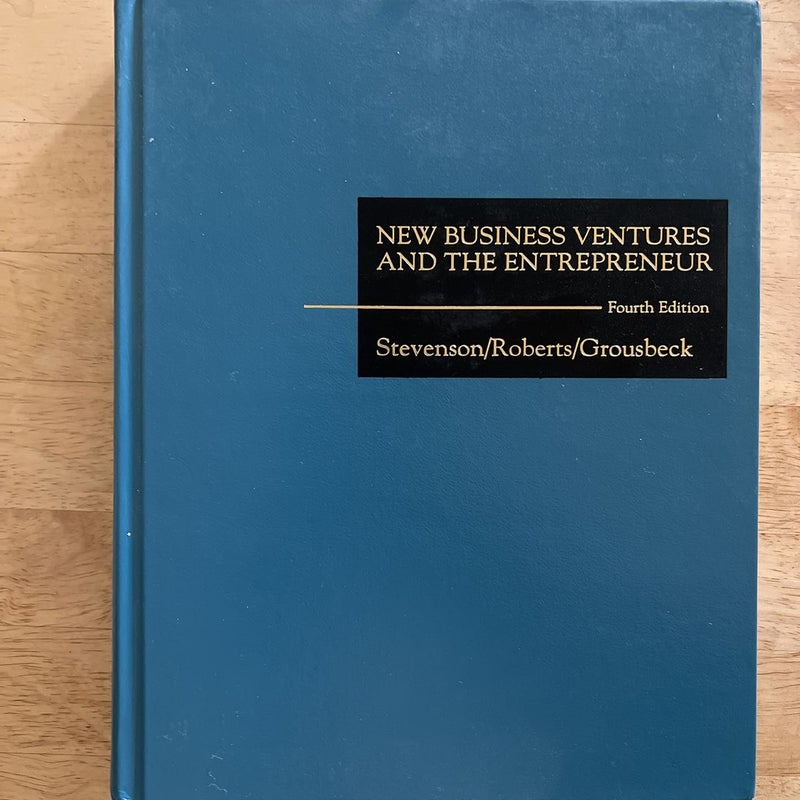 New Business Ventures and the Entrepreneur