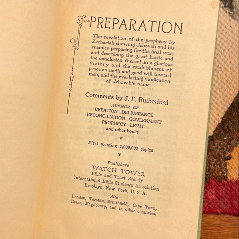 Preparation (1933 First Printing)