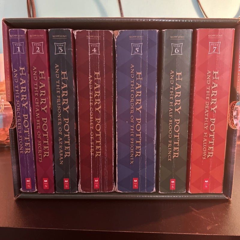 Boxed Set Harry Potter Paperback (Books 1-4) Scholastic copyright 1999 by  J. K. Rowling, Paperback