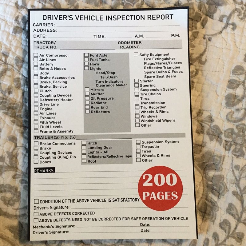Driver’s Vehicle Inspection Report
