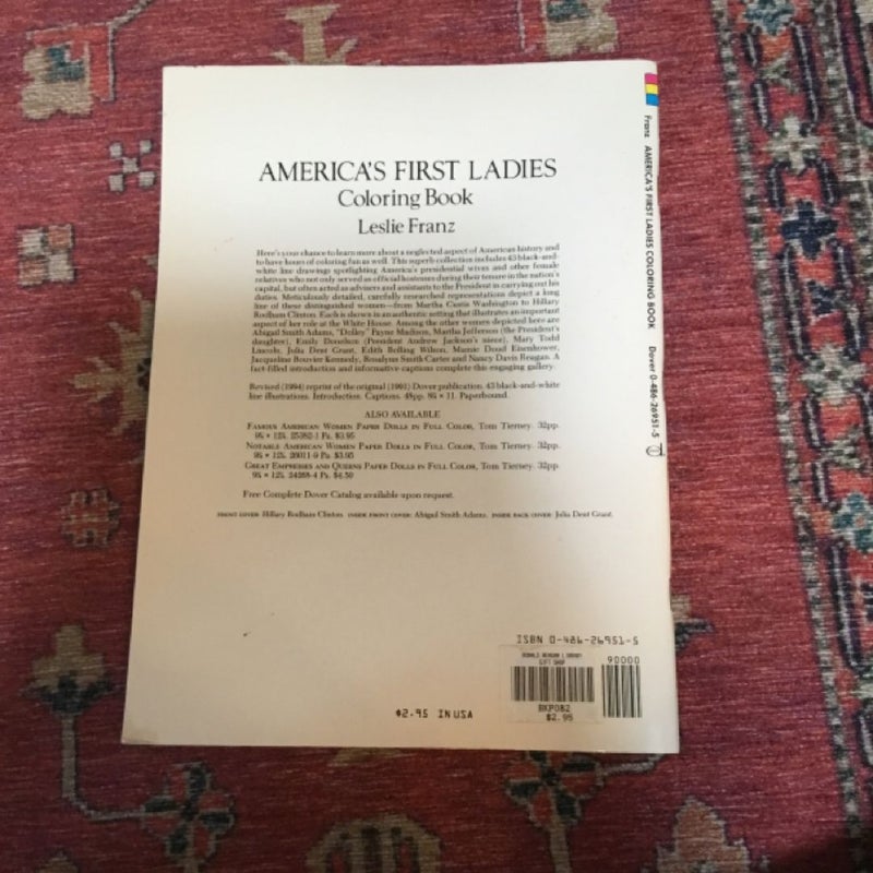 American First Ladies Coloring Book 90s