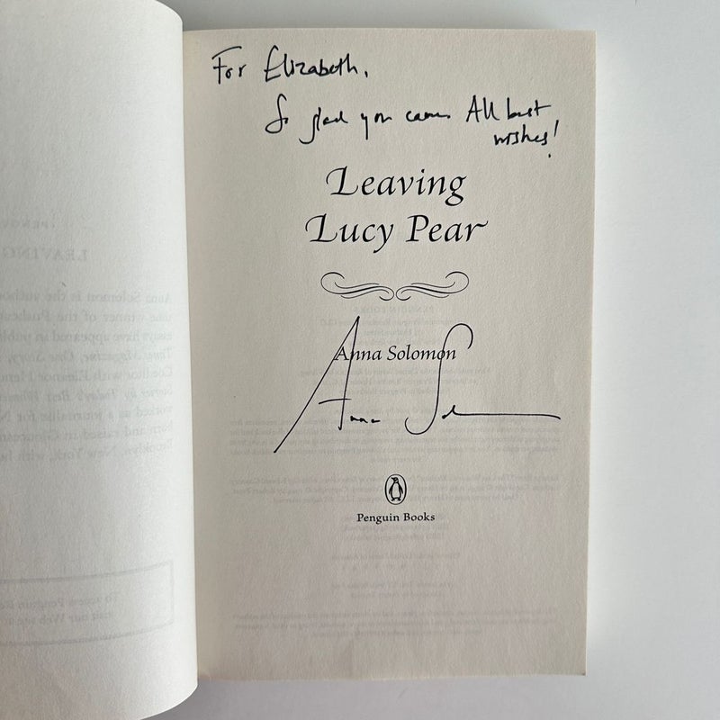 Leaving Lucy Pear, Signed