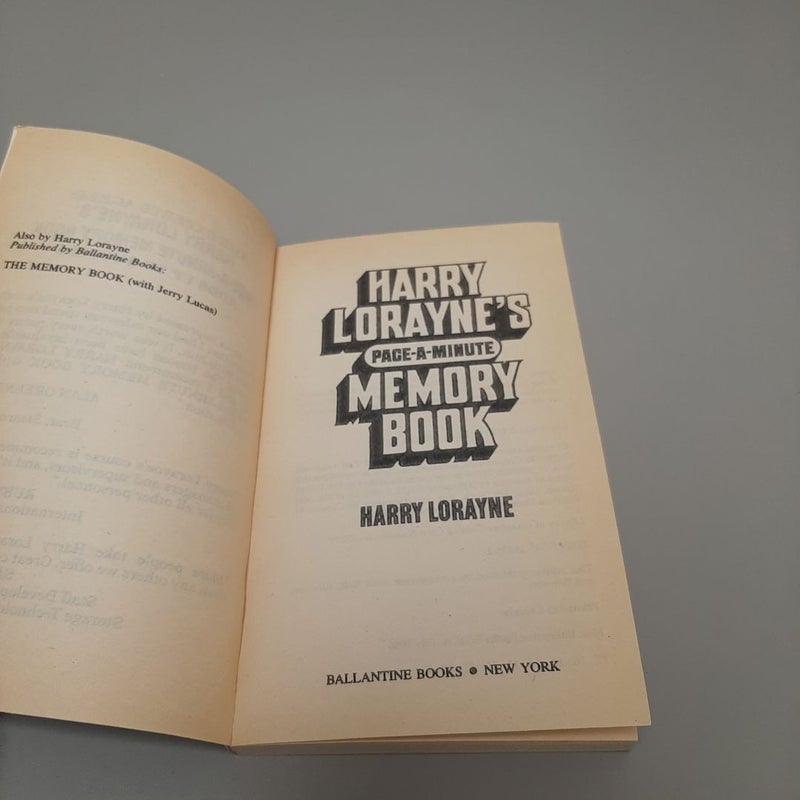 Harry Lorayne's Page-a-Minute Memory Book