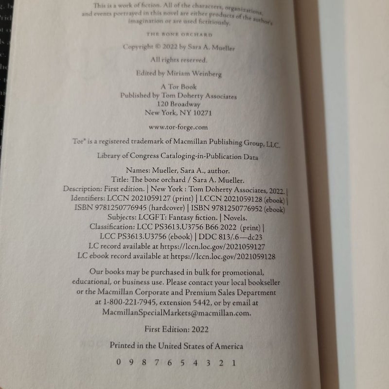 The Bone Orchard (Autographed 2022 First Edition)