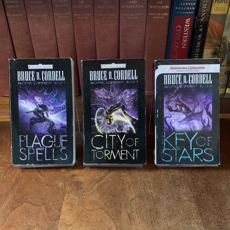 Abolethic Sovereignty Trilogy: Plague of Spells, City of Torment, Key of Stars, All First Edition First Printing