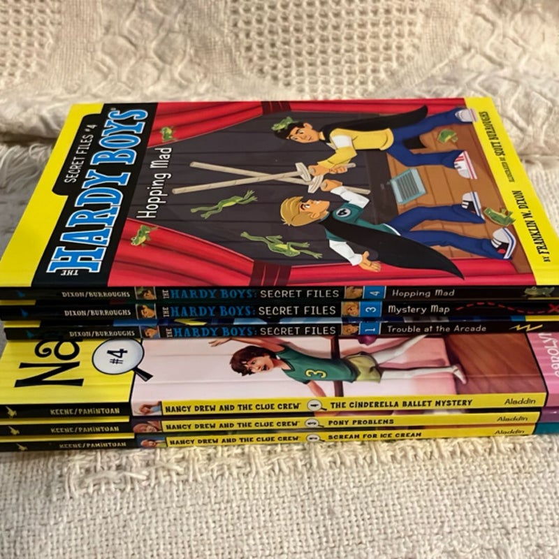 Bundle 6 Hardy Boys Secret Files and Nancy Drew Clue Crew books