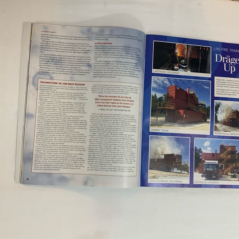 Fire Fighter Quarterly “Lost To Covid-19” Issue Summer 2020 Magazine Missing Last Page 