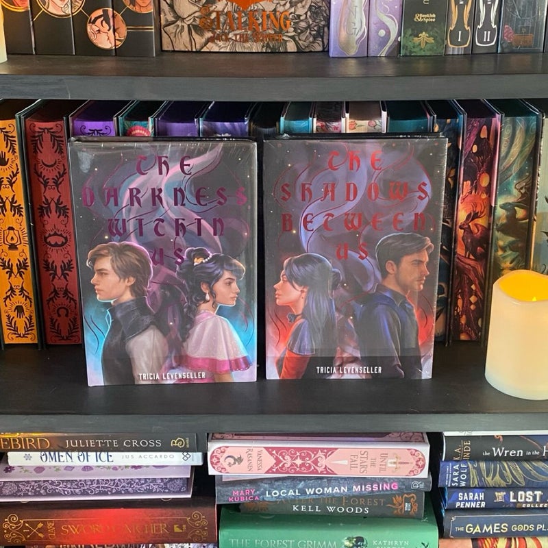 The Shadow Between Us & The Darkness Within Us by Tricia Levenseller Bookish Box Sealed Signed Reversible 