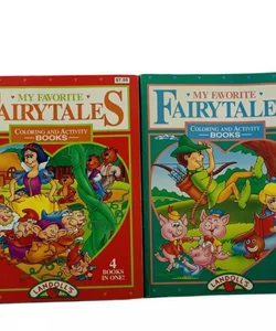Lot of 2 My Favorite Fairy Tales 1993 Coloring & Activity 4 Books-in One NOS