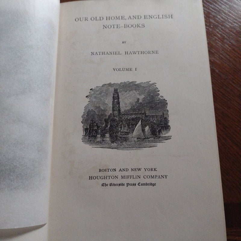 1883 1 AND 2 EDITION OUR OLD HOME AND ENGLISH BOOKS