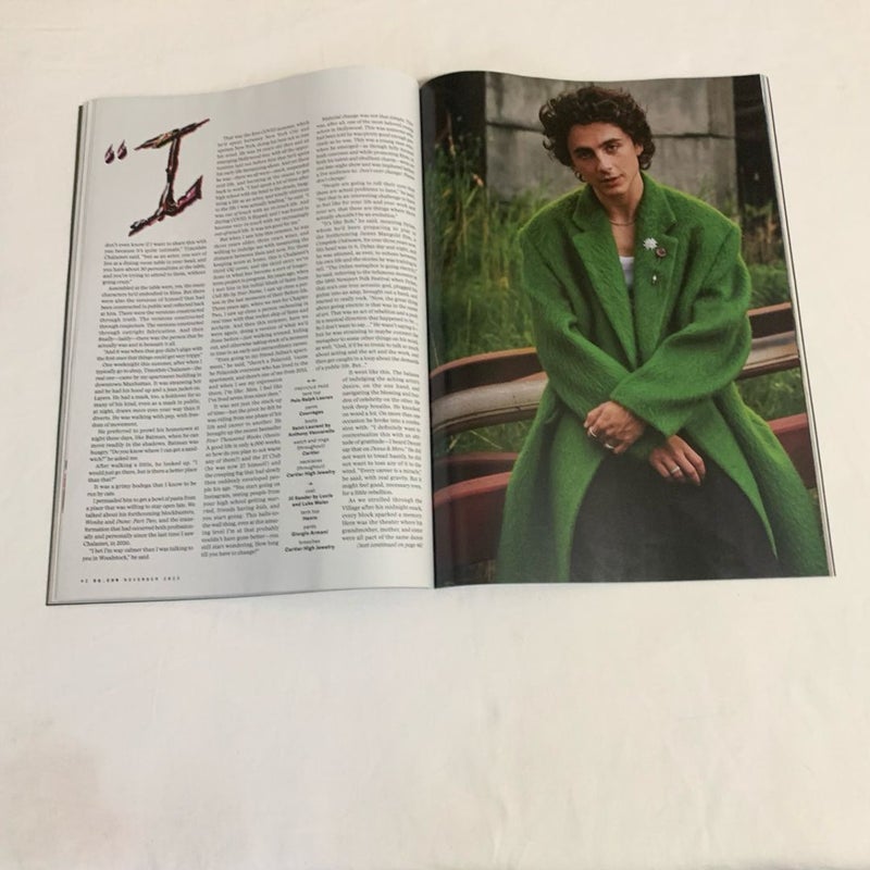 GQ Timothée Chalamet “Gives Us The Full Download”Issue November 2023  Plus Gucci Insert  