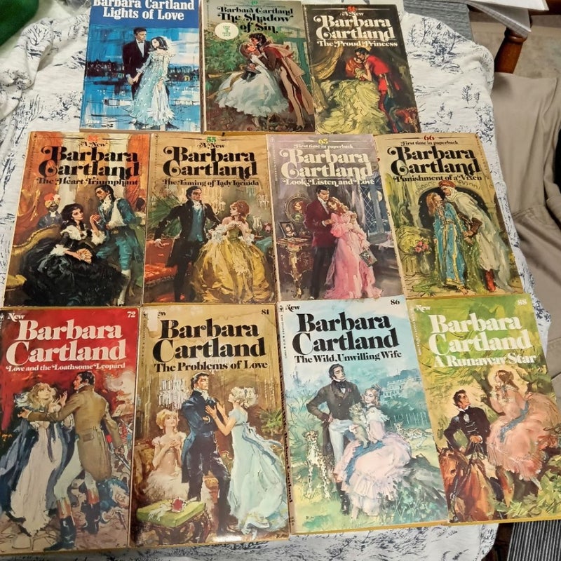 Barbara Cartland Lot 11 books vintage romance