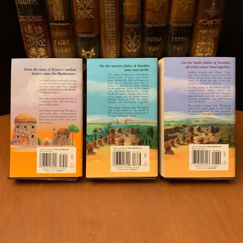 DragonLance: Complete Barbarians Trilogy Set: Children of the Plains, Brother of the Dragon, Sister of the Sword, All First Edition First Printing