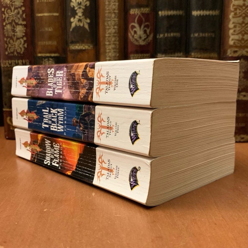 DragonLance: Complete Taladas Trilogy Set: Blades of the Tiger, Trail of the Black Wyrm, Shadow of the Flame, All First Edition First Printing