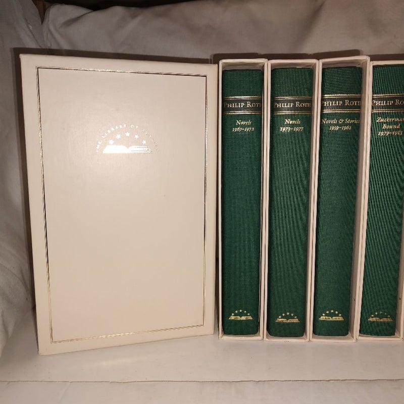 The Library of America 5 Vol. Set Philip Roth w/Slipcase 1st print.
