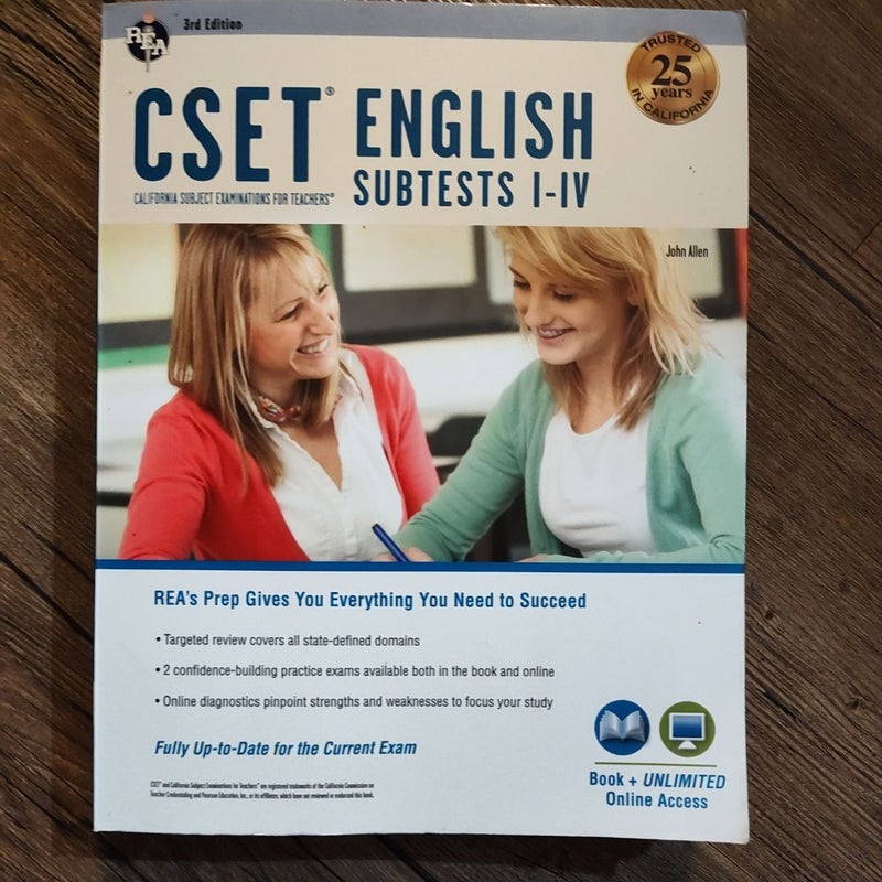 CSET English Subtests I-IV Book + Online