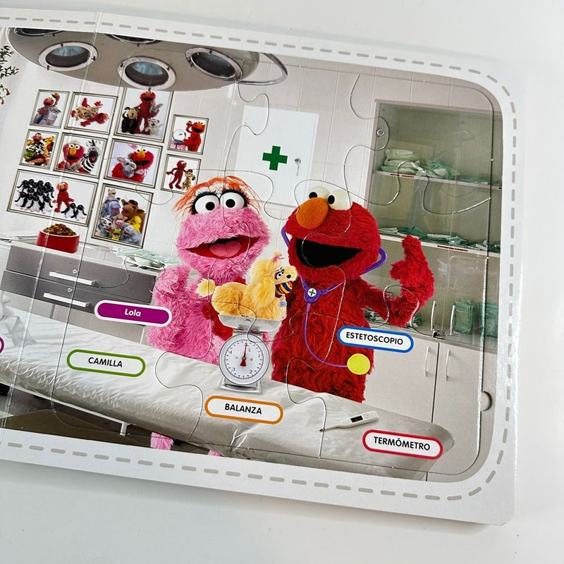 Spanish Plaza Sesamo Los oficios de Elmo Sera Veterinario with Puzzles