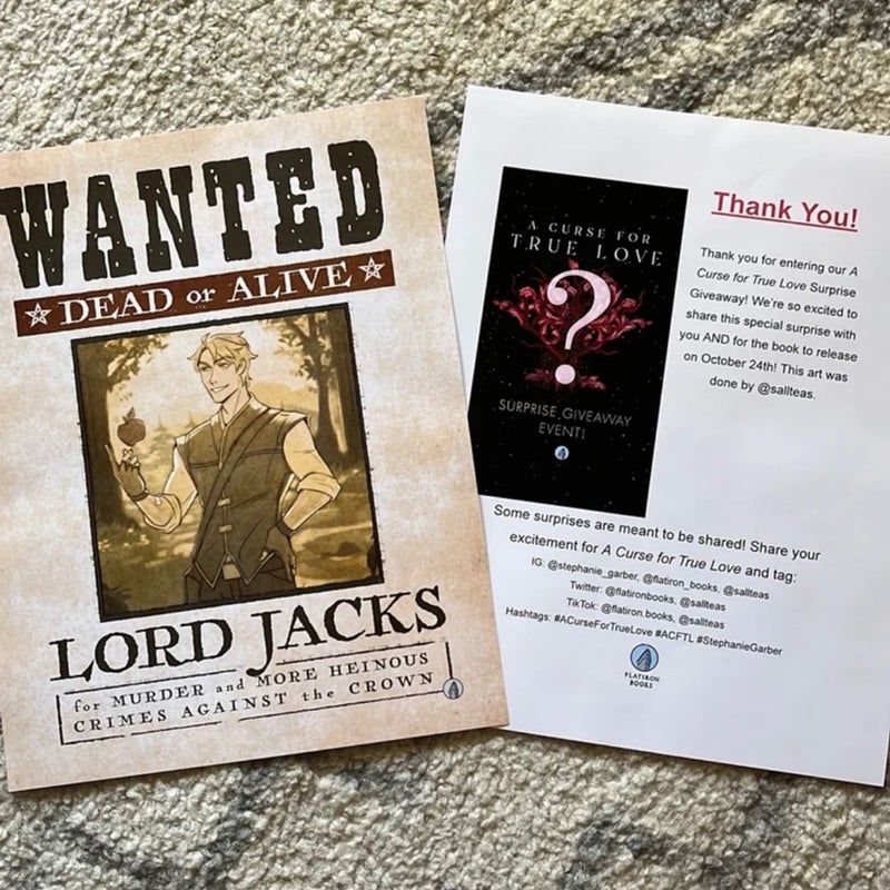 Jacks Wanted Poster - Preorder gift for A Curse for True Love