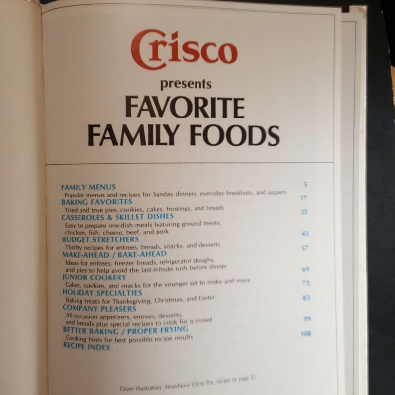 Crisco's favorite Family Foods Cookbook