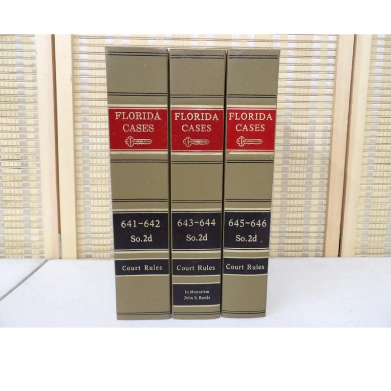 3 Florida Case 2D Series Law Books in Sequential Order (641-646)