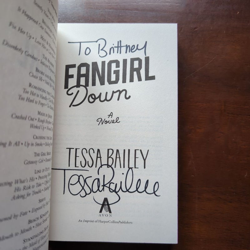 Fangirl Down Signed and Personalized with Custom Sprayed Edges