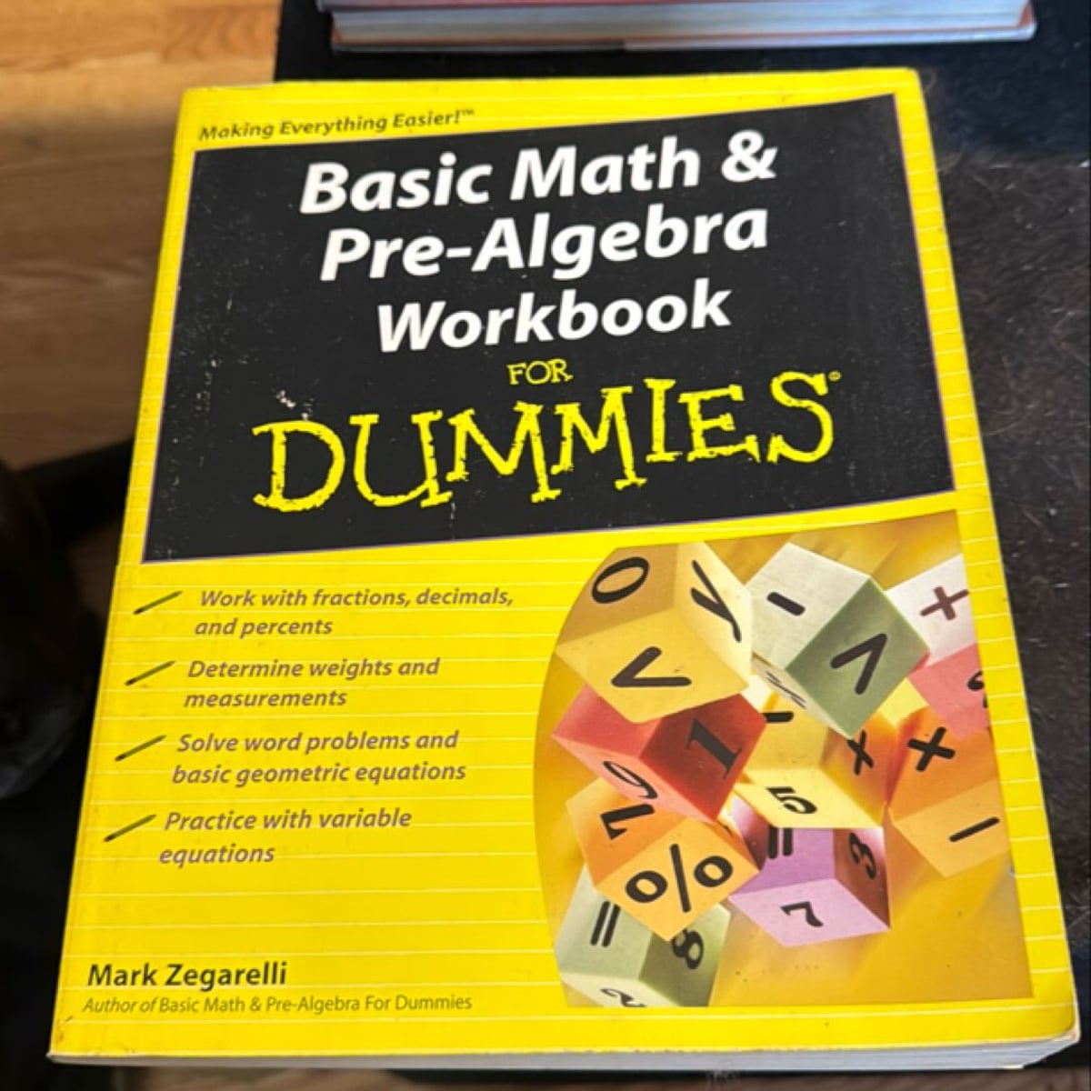 Basic Math and Pre-Algebra Workbook for Dummies by Mark Zegarelli