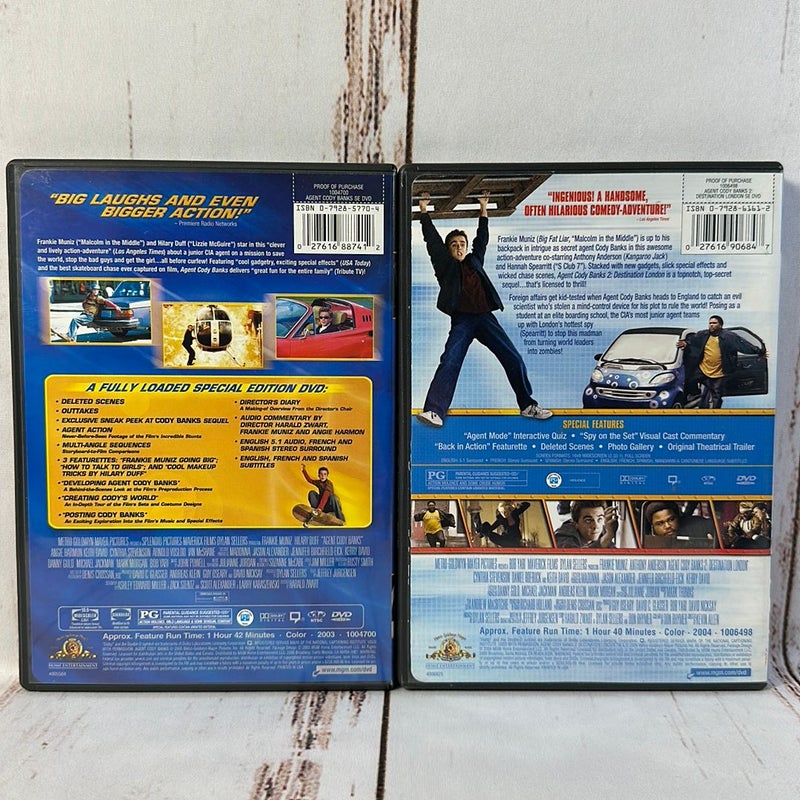 (2) Agent Cody Banks Movies DVD Lot