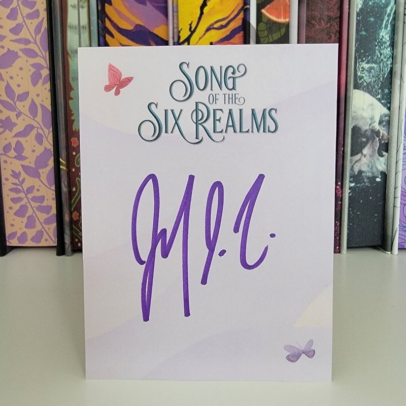 Signed Waterstones Song of the Six Realms with extra book plate and preorder print