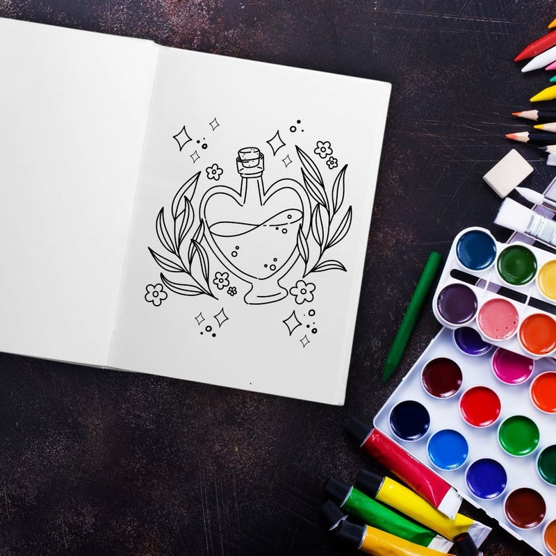 The Dark Academia Coloring Book, by Serafine Art and Design