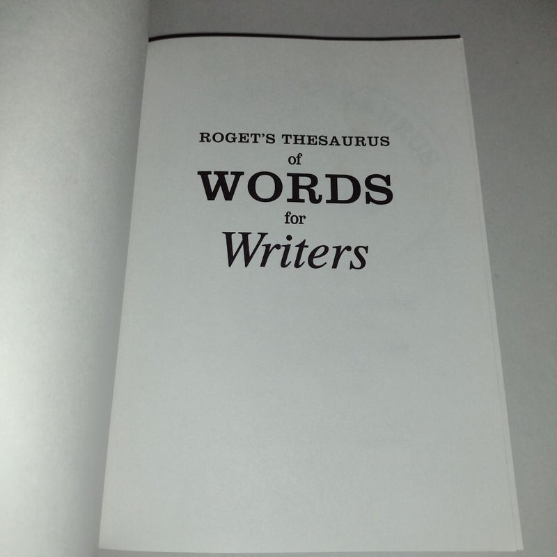 Roget's Thesaurus of Words for Writers