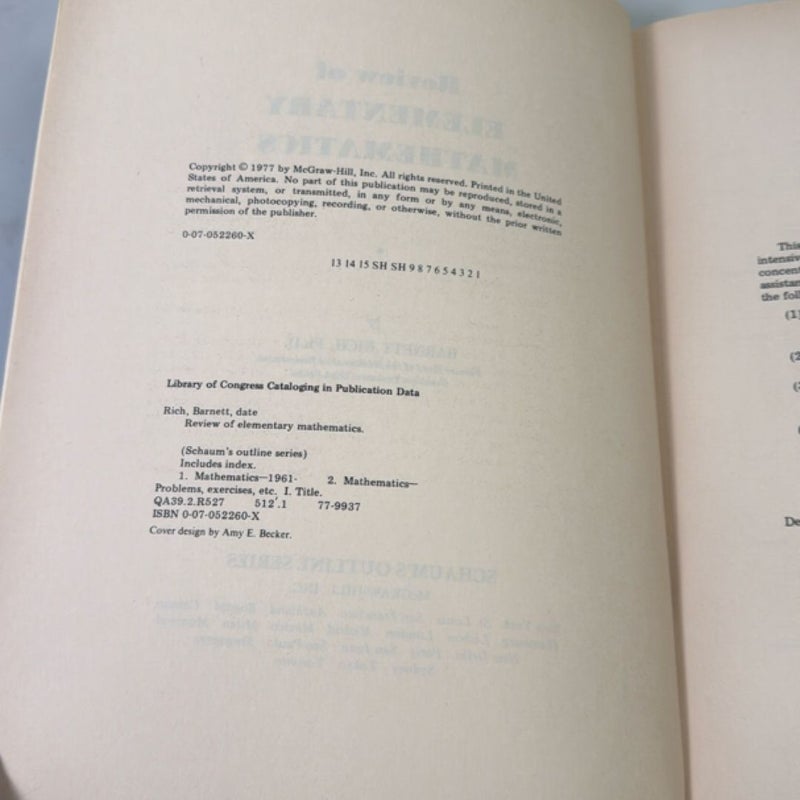 Review of Elementary Mathematics