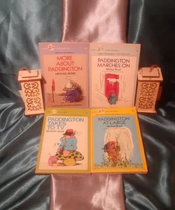 4 Paddington Bear books by Michael Bond! More About Paddington, Marches On, At Large, Takes to TV
