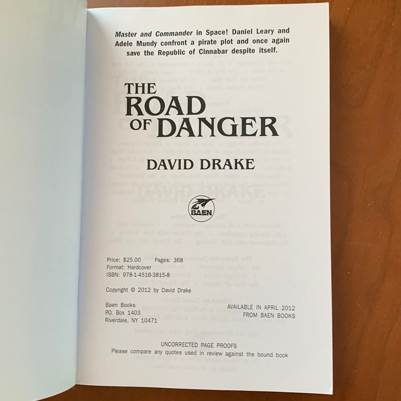 The Road of Danger (2012 Uncorrected Proof)