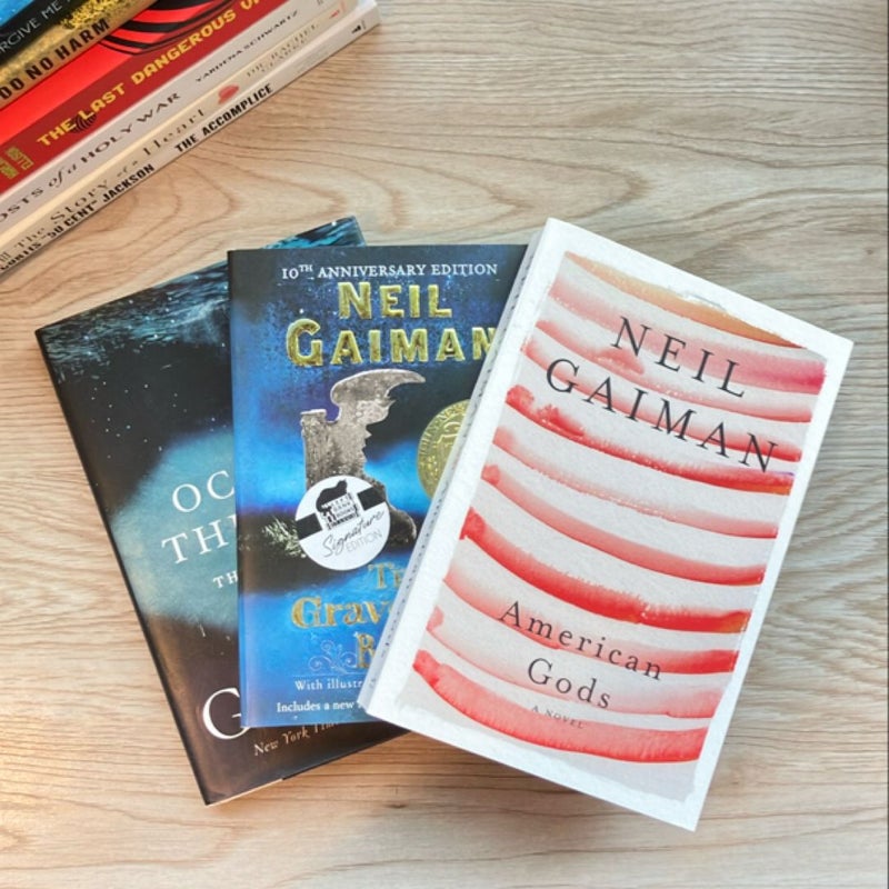 Neil Gaiman SIGNED Bundle: The Graveyard Book, American Gods, The Ocean at the End of the Lane