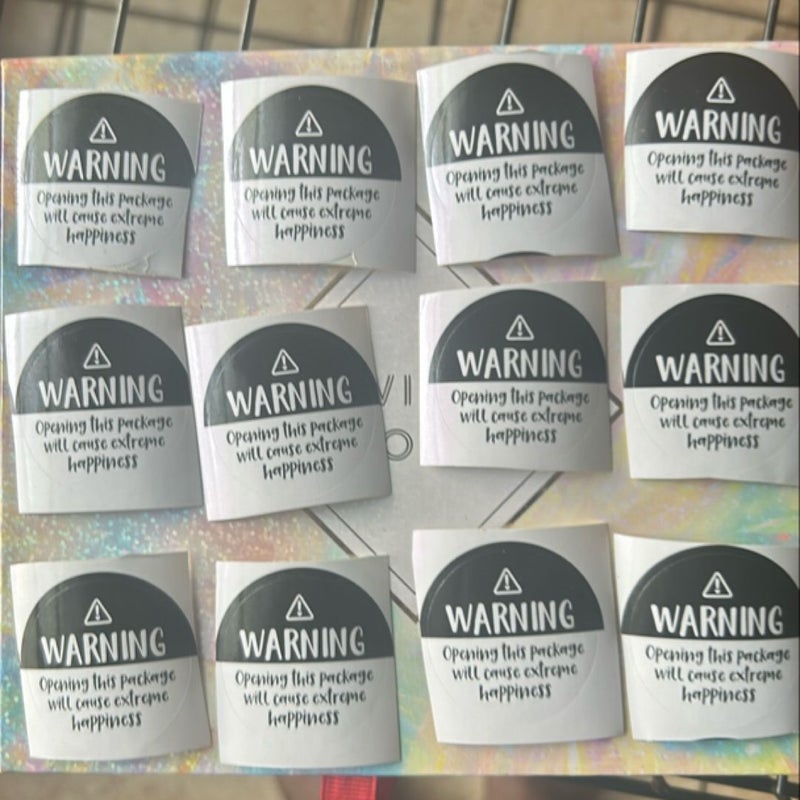 Warning, thank you business stickers