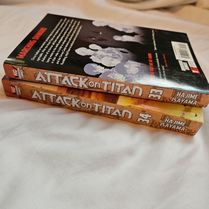 Attack on Titan 33 + 34 - 2 book bundle