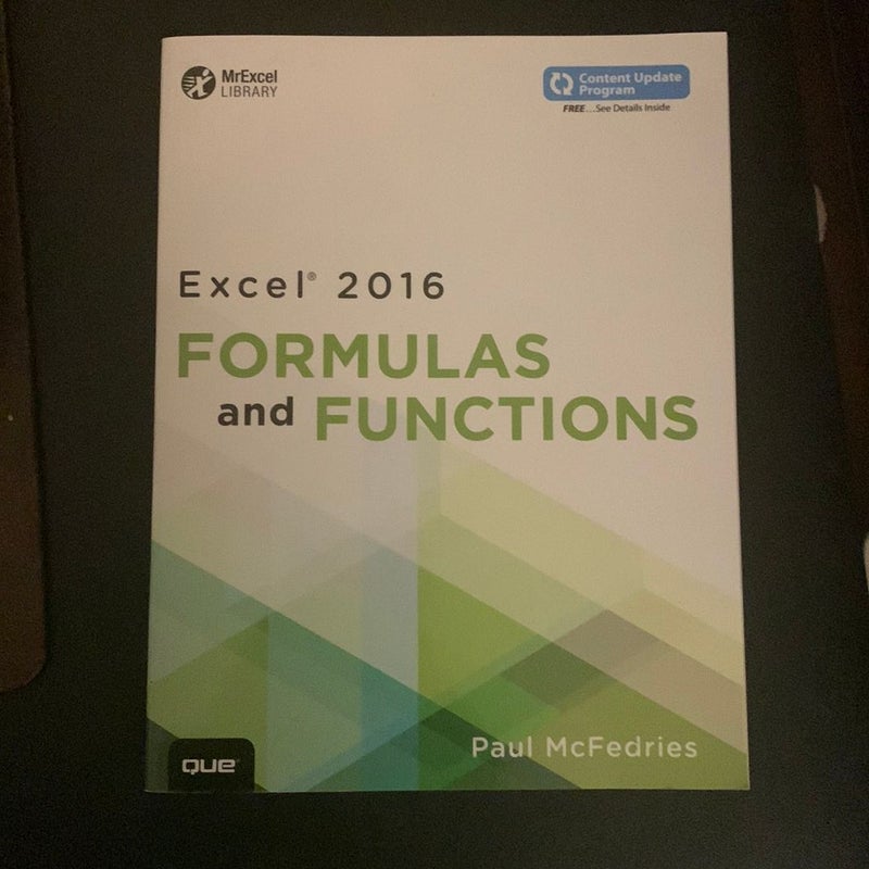 Excel 2016 formulas and functions by paul mcfedries paperback pangobooks